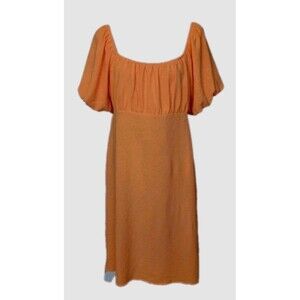 Orange Baby Doll Midi Dress - Derek Heart Woman Size 1X
